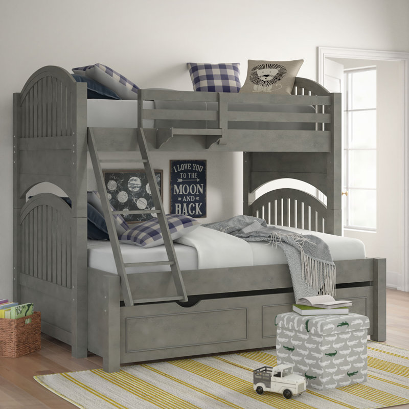 Three Posts Baby Kids Nickelsville Twin Over Full Bunk Bed With Trundle Wayfair Find over 100+ of the best free bed images.