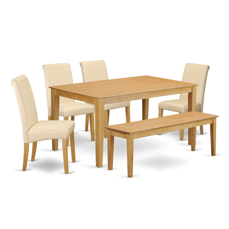 Winston Porter Kaila Kitchen Table 6 Piece Solid Wood ...