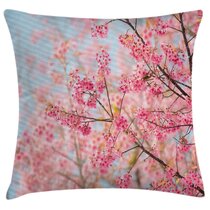 NANA Kid Decorative Pillows Kawaii Japanese Beautiful Sakura Heart Pillow for Women 13.78 X 13.78 Inch Heart-Shaped Cushion Gift for Friends/Children/Girl/Valentine's Day 