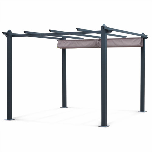 Ortiz Pergola Sol 72 Outdoor Colour: Brown, Size: 227cm H x 405cm W x 298.5cm D
