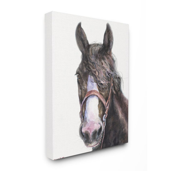 Union Rustic Herron Large Horse Head Watercolor Painting Kids Wall