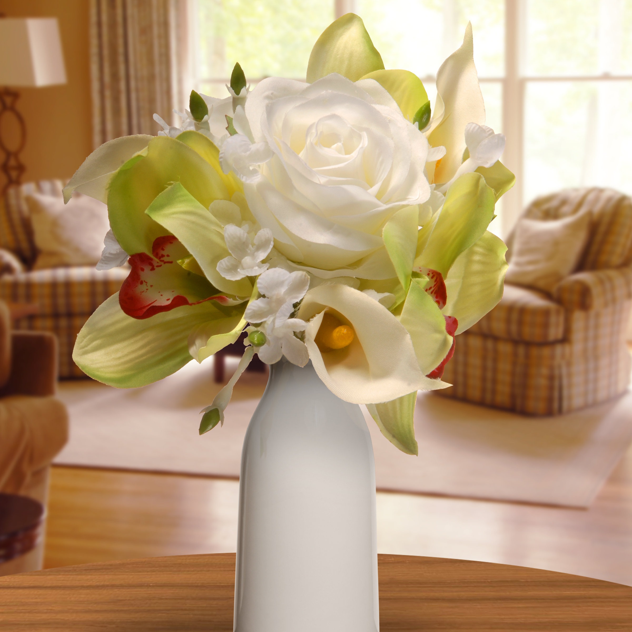 Persimmon MIKASA Artificial Cala Lily Flowers for Home Kitchen Wedding Decorations Persimmon MIKASA Artificial Cala Lily Flowers for Home Kitchen Wedding Decorations