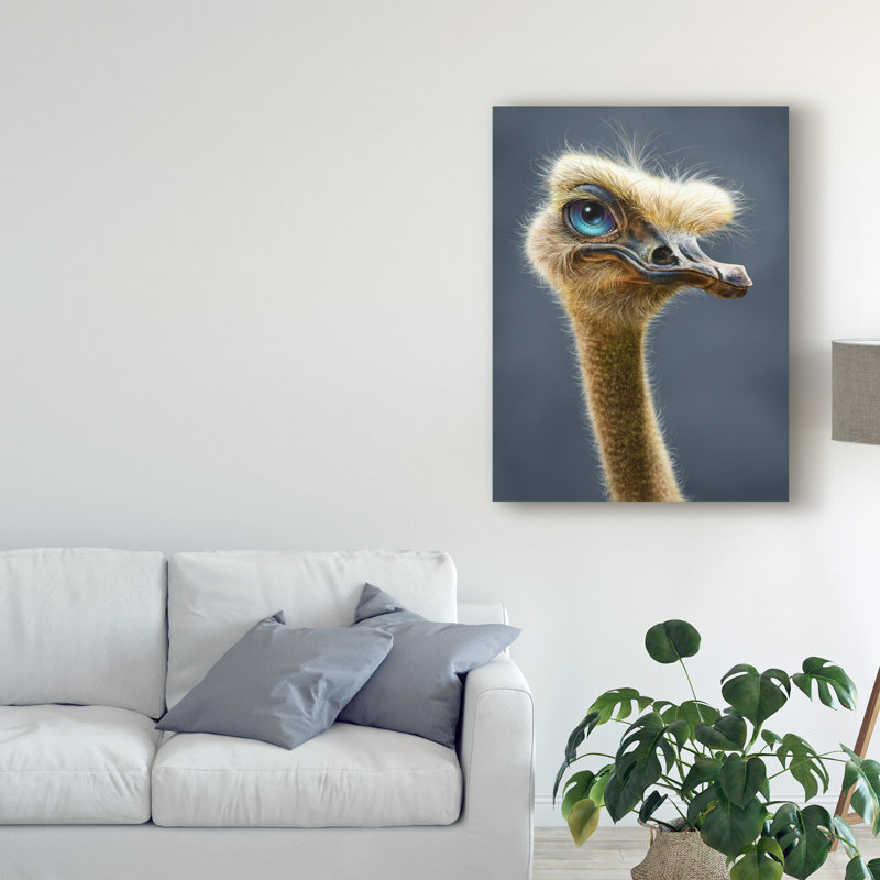 World Menagerie Ostrich Totem Acrylic Painting Print On Wrapped