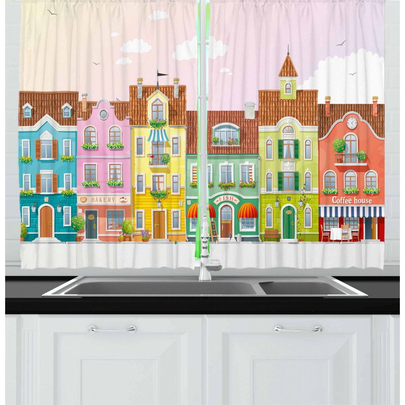 East Urban Home 2 Piece Vintage Kitchen Curtain Wayfair