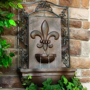 Polystone French Lily Outdoor Wall Fountain