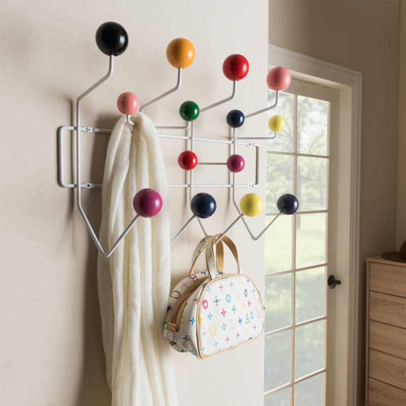Ebern Designs Bilokur Mid Century Modern Wall Mounted Coat Rack Bilokur Mid Century Modern Wall Mounted Coat Rack