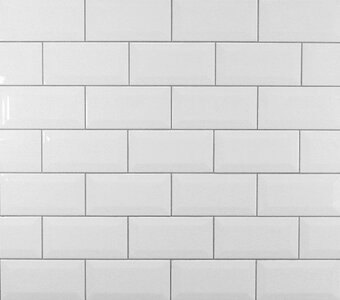 Classic 3" x 6" Beveled Ceramic Subway Tile in White