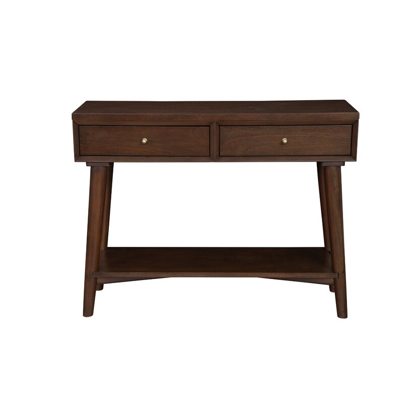 mid century modern wood console table