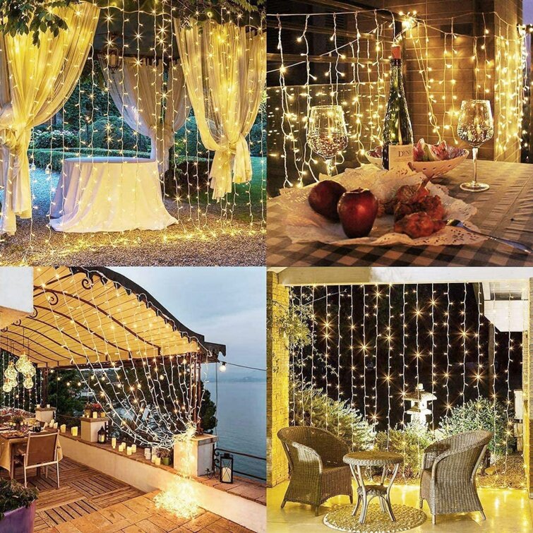 20 LED Curtain Fairy Hanging String Lights Christmas Wedding Party Home Decor 2M 