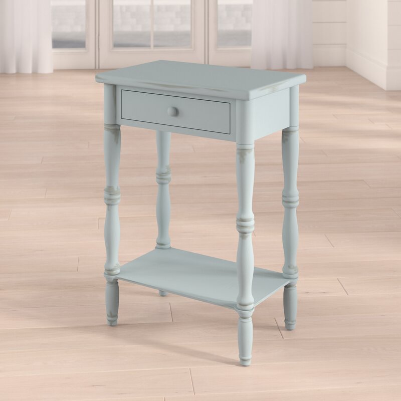 light blue side table