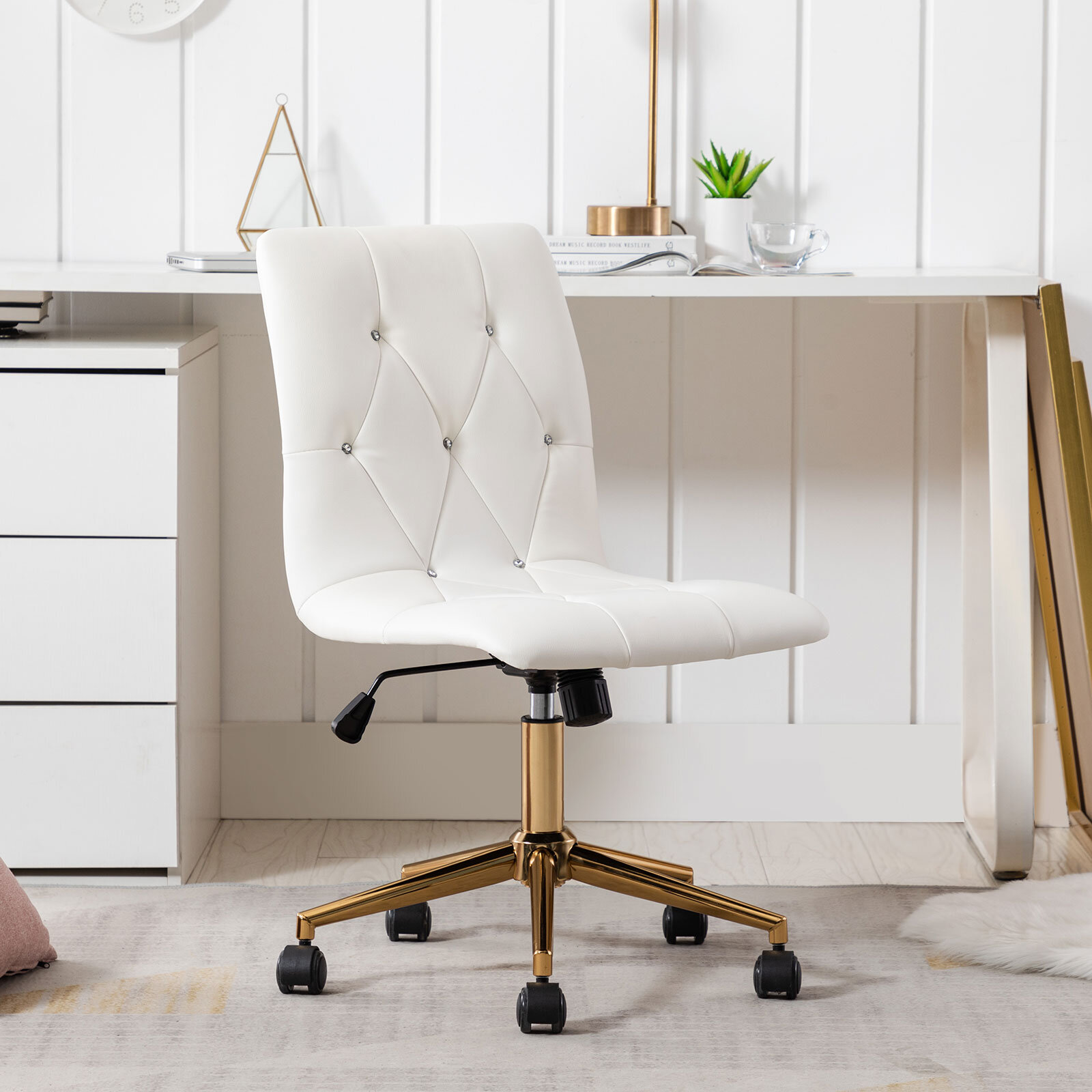 uriel tufted home office chair with swivel base