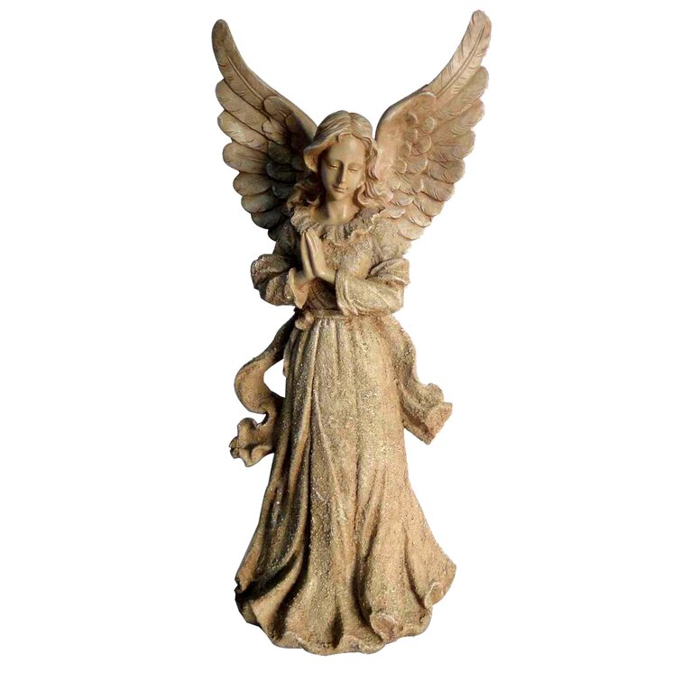 Hi-Line Gift Ltd. Sand Standing Angel with Wings Up Statue & Reviews ...