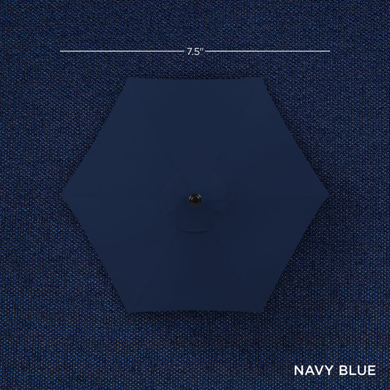 Freeport Park Nicolao 7 5ft Outdoor Solar Patio Umbrella For Deck Pool W Tilt Crank Led Lights Reviews Wayfair