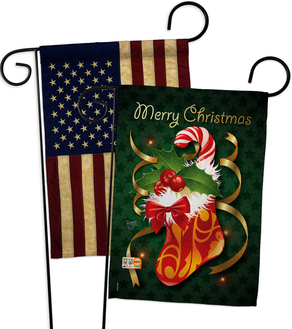 Breeze Decor 2 Piece Xmas Stocking Impressions Decorative 2 Sided Polyester 19 X 13 Garden Flag Set Wayfair