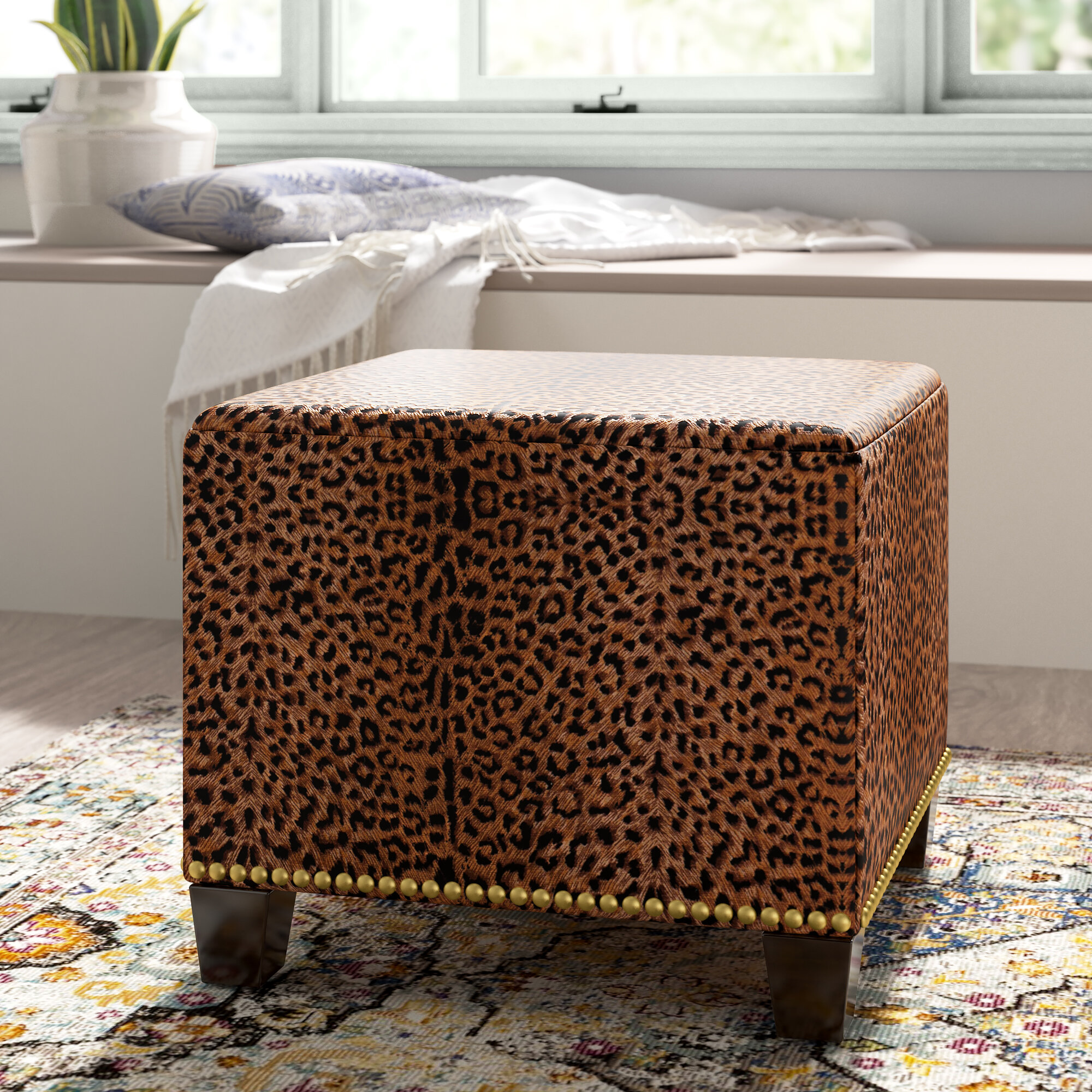 animal print chair and ottoman