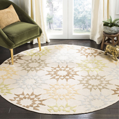 Martha Stewart HandHooked Cotton Cream Rug Martha Stewart Rugs Rug Size Round 4 Martha Stewart HandHooked Cotton Cream Rug Martha Stewart Rugs Rug Size Round 4