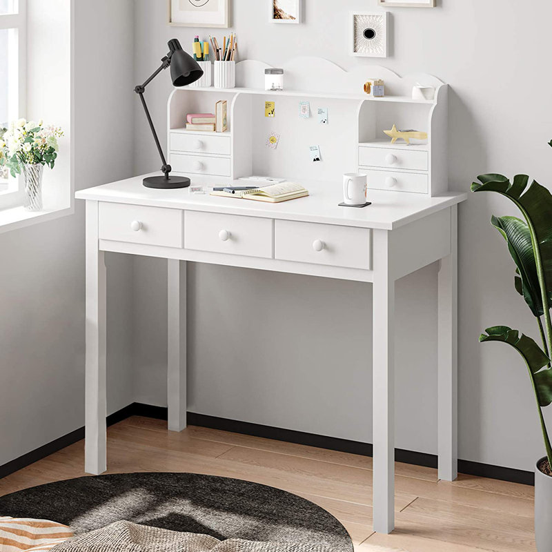 Akiyoshi Desk with Hutch Color: White