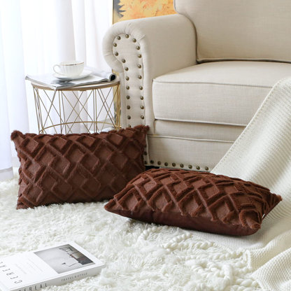 Mink x 17" Leopard Stone 43cm Luxury Woven Sofa Cushion Covers,17" 43cm 