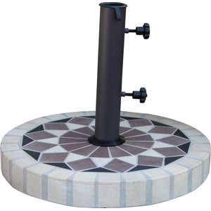 Fallon Round Mosaic Sandstone Free Standing Umbrella Base