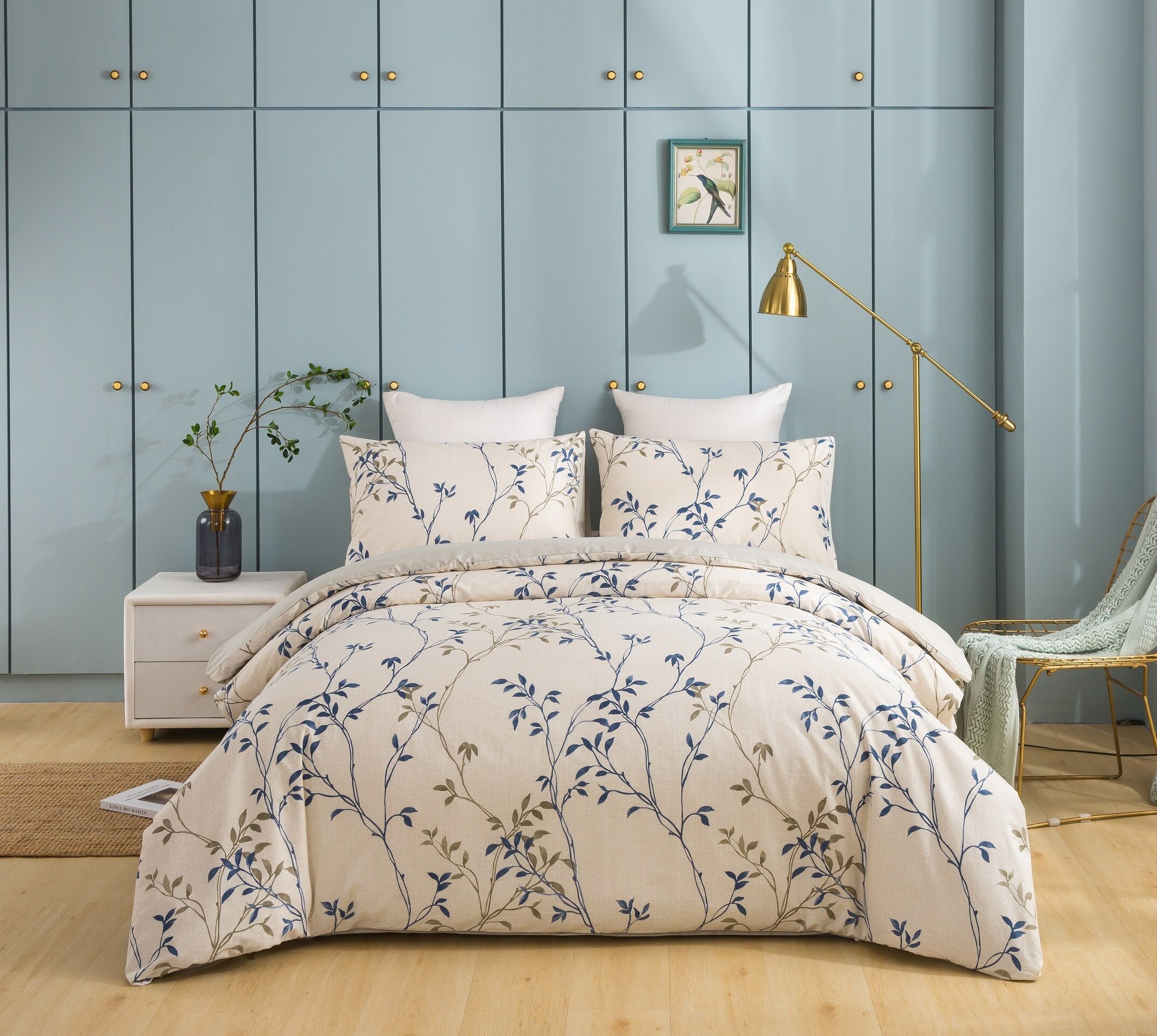 navy and cream duvet covers