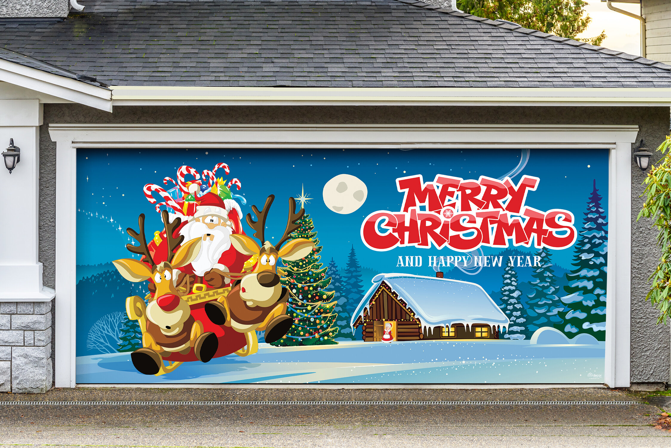 The Holiday Aisle® Santa's Take Off Garage Door Mural & Reviews | Wayfair