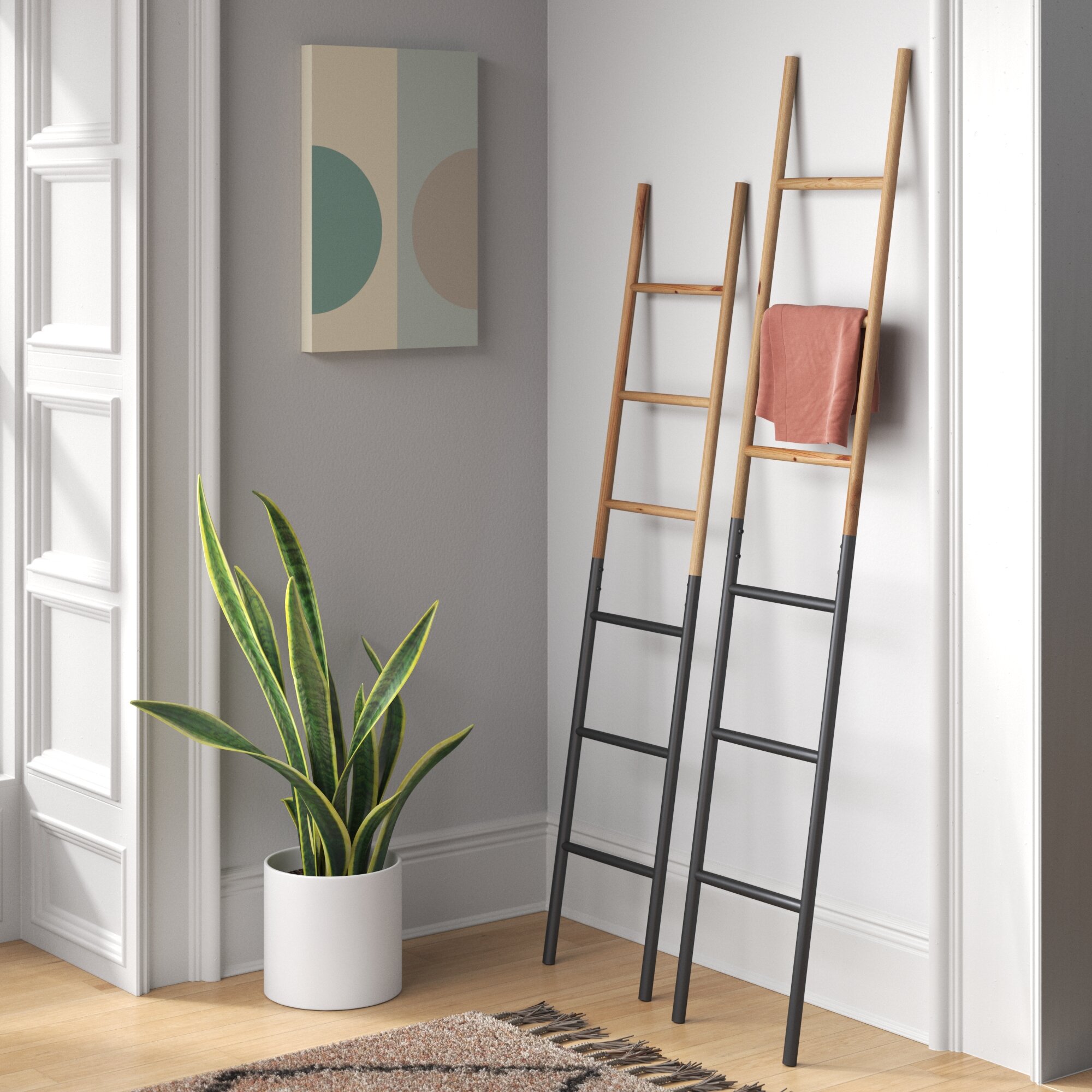 Mercury Row Wood And Metal Blanket Ladder Reviews Wayfair