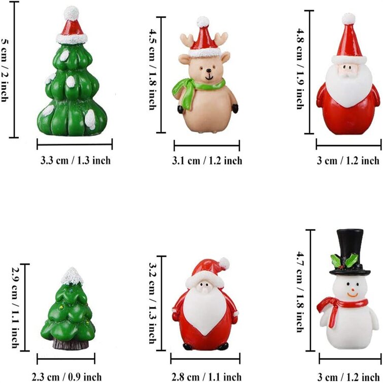 16 stücke Mini Weihnachten Deko,Weihnachten deko Figuren,Winter Schnee Ornament,Weihnachten Mini Ornamente Set,DIY Zubehör Kunstharz Miniatur,Mini weihnachtsdeko Set,Mini Ornamente Set 