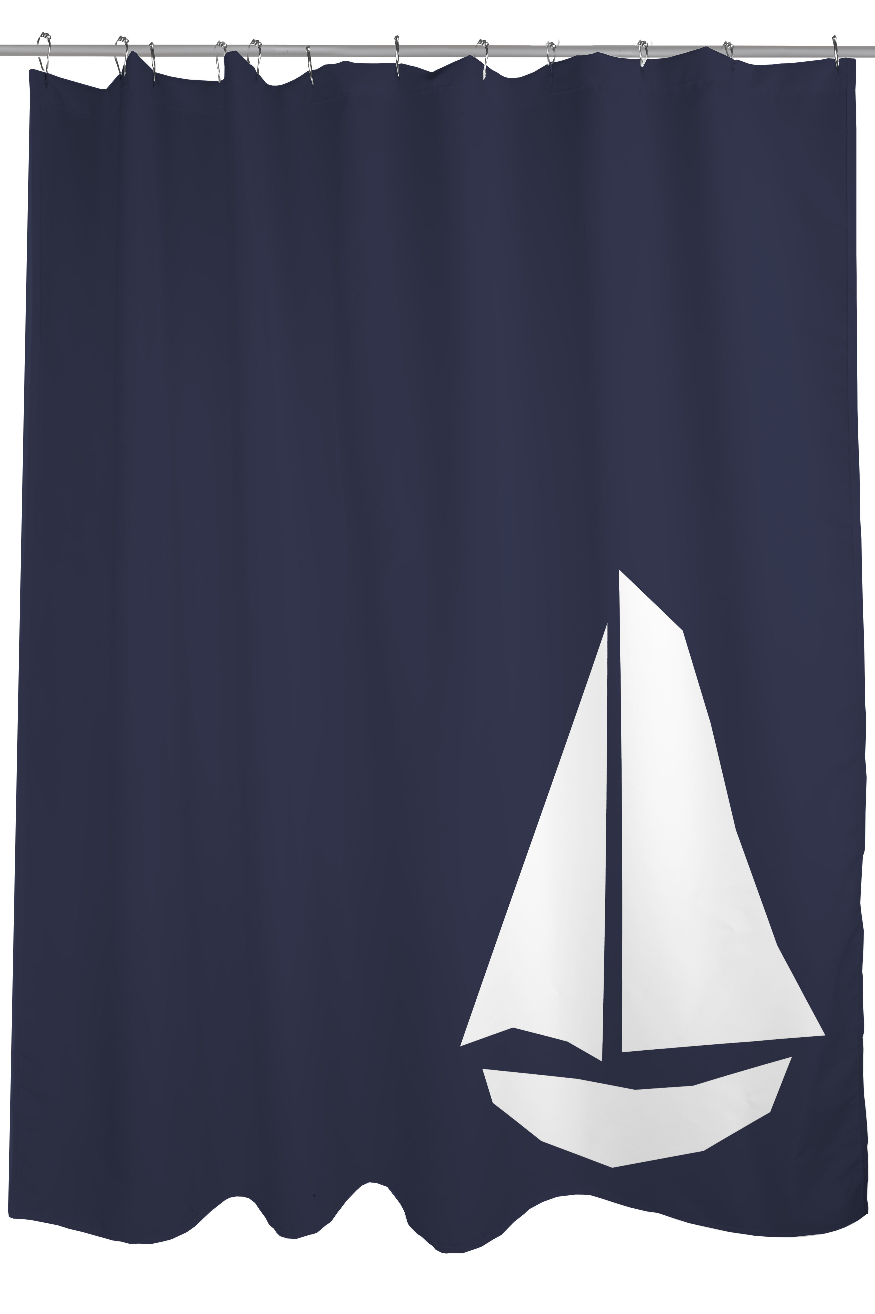 Breakwater Bay Stesha Vintage Sailboat Single Shower Curtain Reviews Wayfair