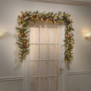 Garlands Swags Birch Lane Green Garland With 100 Clear Lights
