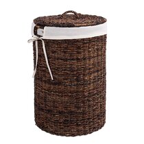Red Hamper Large Light Steamed Wicker Linen Chest 51 x 51 x 91 cm Brown Willow 