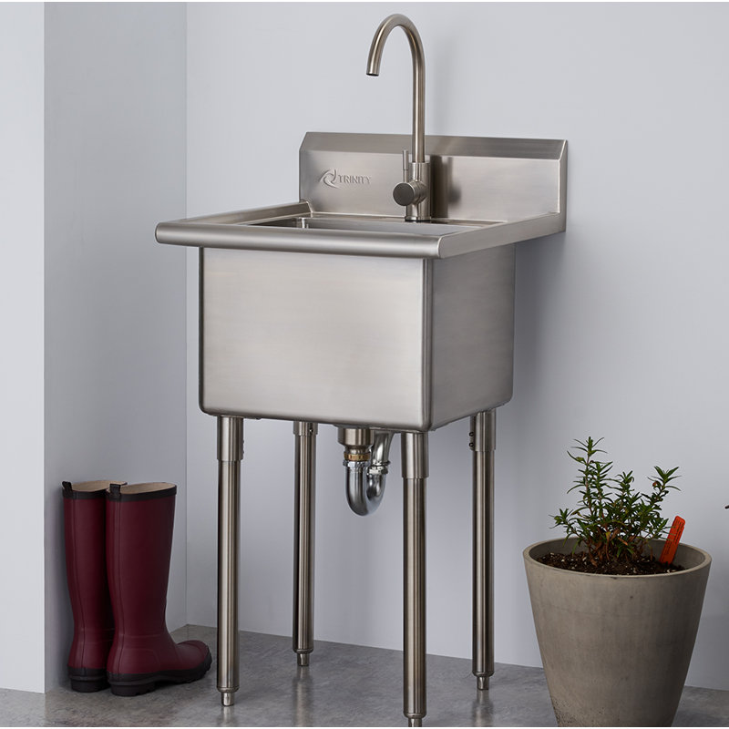 Trinity 21 5 X 24 Freestanding Laundry Sink With Faucet