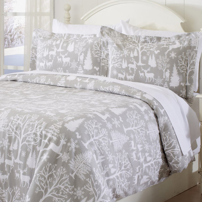 Millwood Pines Keyon Extra Soft Printed Flannel Duvet Cover Set