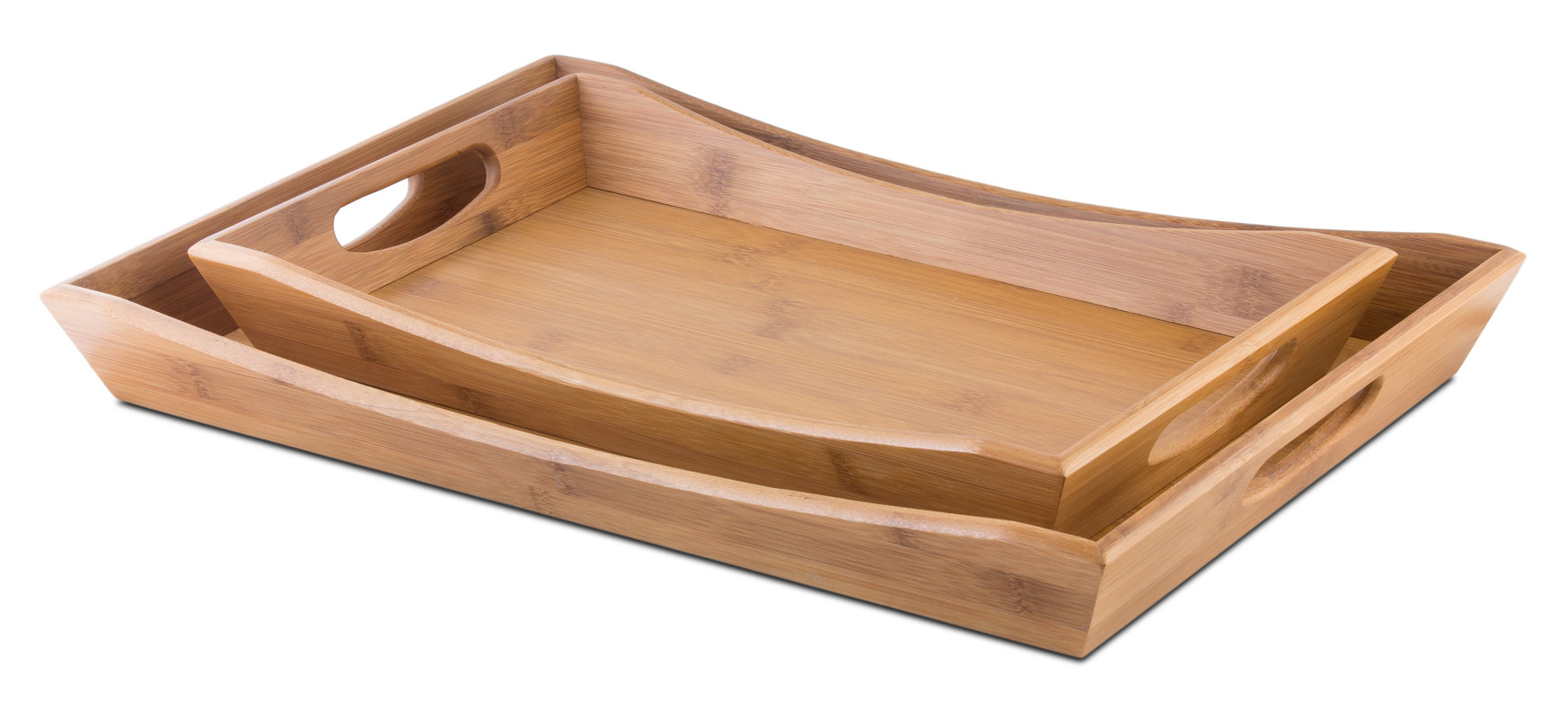 Modernhome 2 Piece Bamboo Serving Tray Set Reviews Wayfair 2 Piece Bamboo Serving Tray Set