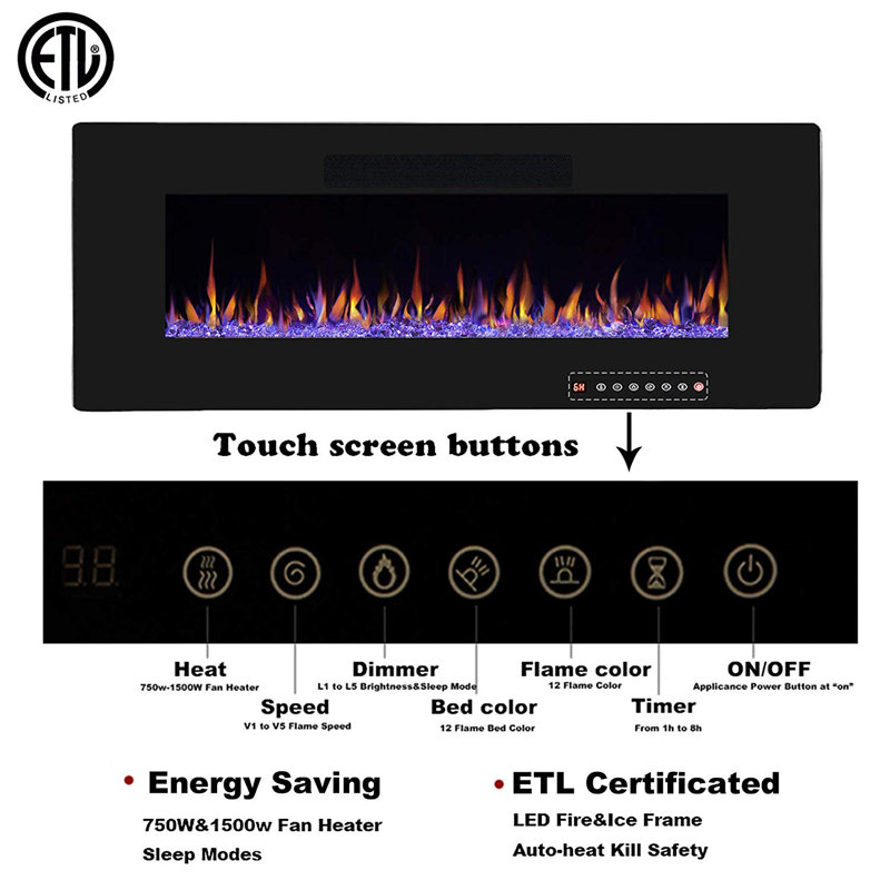 Orren Ellis Hamden Heater Flat Panel Recessed Wall Mounted