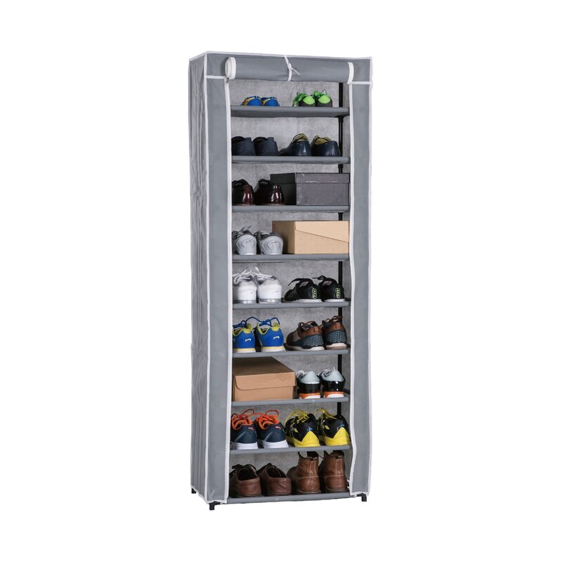 Above Edge Roll-Up 30 Pair Shoe Rack  Finish: Grey