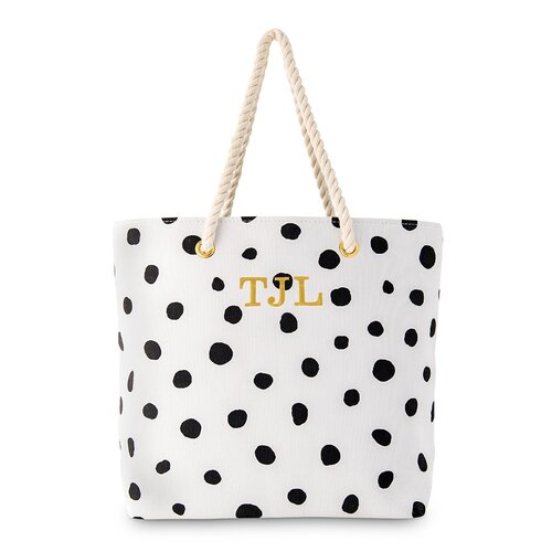 polka dot tote bag