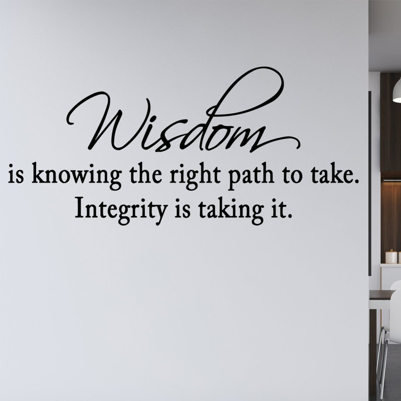 WISDOM KNOWING INTEGRITY Decor Vinyl Wall Decal Quote Sticker Inspiration