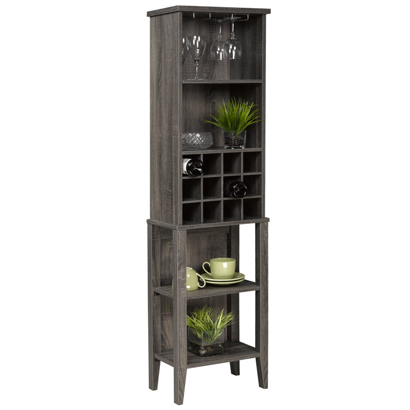 Ebern Designs Port Pirie Multi Tier Bar With Wine Storage Wayfair