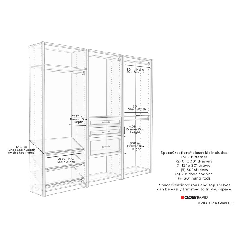Spacecreations 96 W Closet System Joss Main