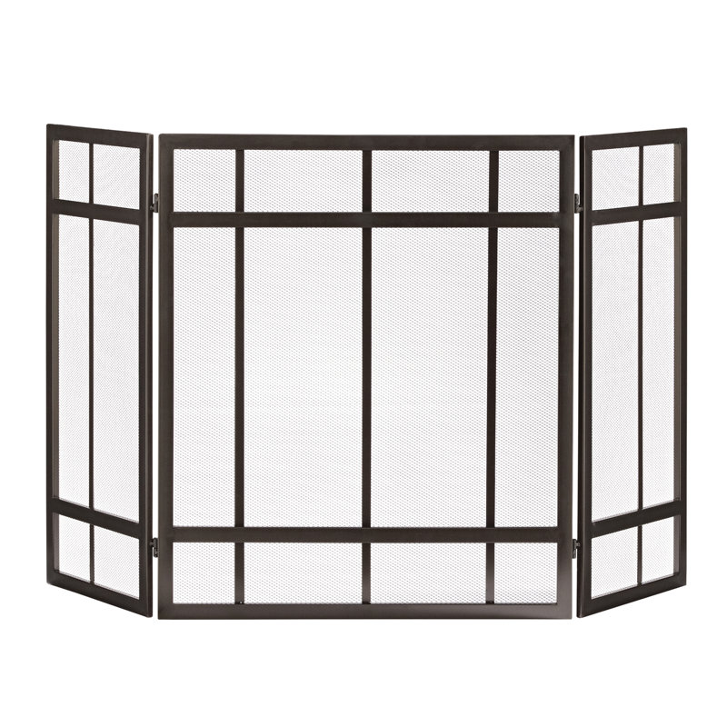 Gracie Oaks Makhi 3 Panel Steel Fireplace Screen & Reviews ...