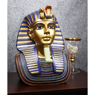 Ancient Egyptian Inspired Nefertiti King Tut Ankh Golden Skull Collectible 