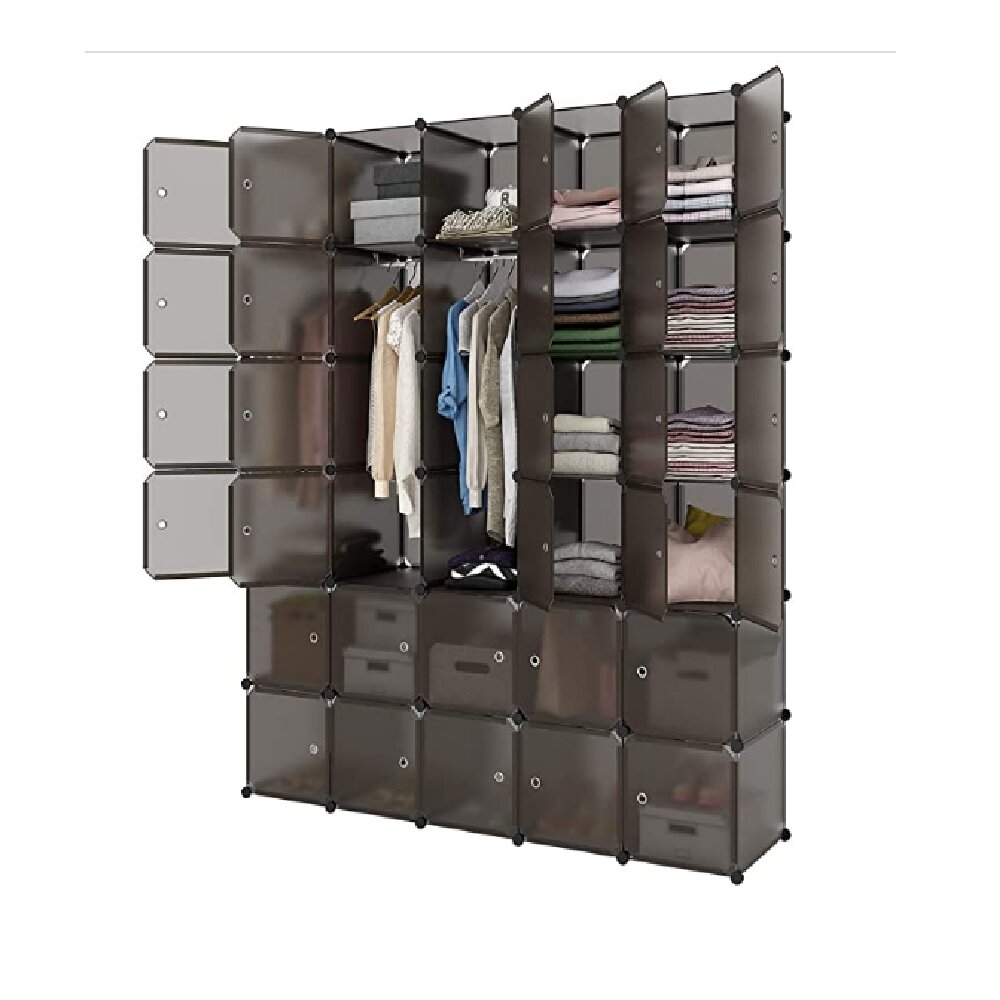 Multi-Cube Modular Closet Organizer Stacker Clothes Wardrobe Rack Shoes Shelving
