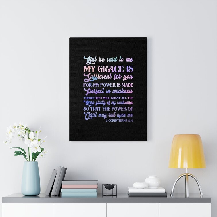 Print Bible Verses Wall Art 2 Corinthians 12:9 My Grace is Sufficient for You 