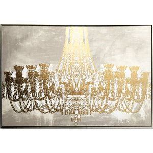 'Gala Night Luxe' Gold Foil Framed Art on Canvas