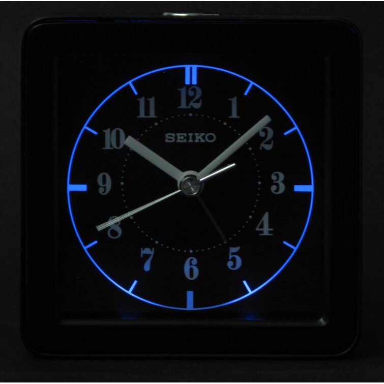 Mesita de noche de números Arábigos Seiko QHE165S alarma de sonido análogo/Repetición De Alarma Reloj-Plata 