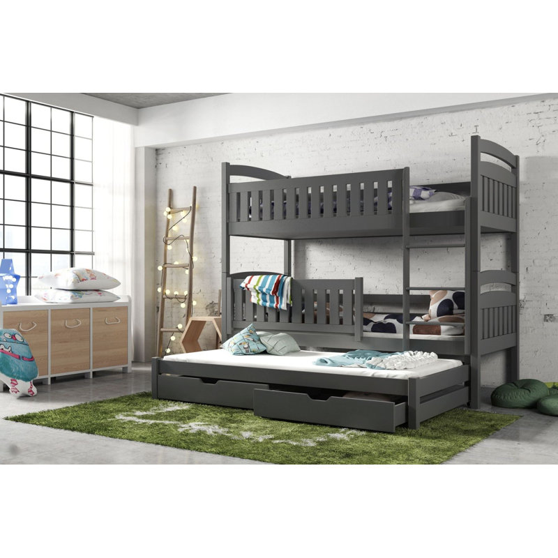 Harriet Bee Azaiah Single Triple Sleeper Bunk Bed With Trundle And