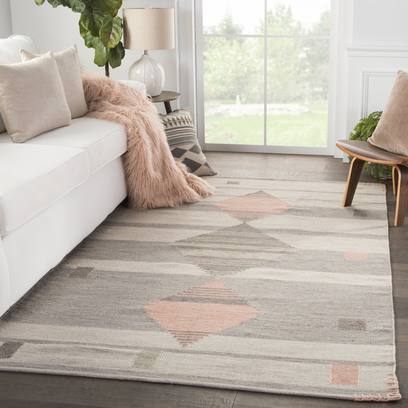 Loon Peak Cahone Light Gray Dusty Coral Area Rug Reviews Wayfair