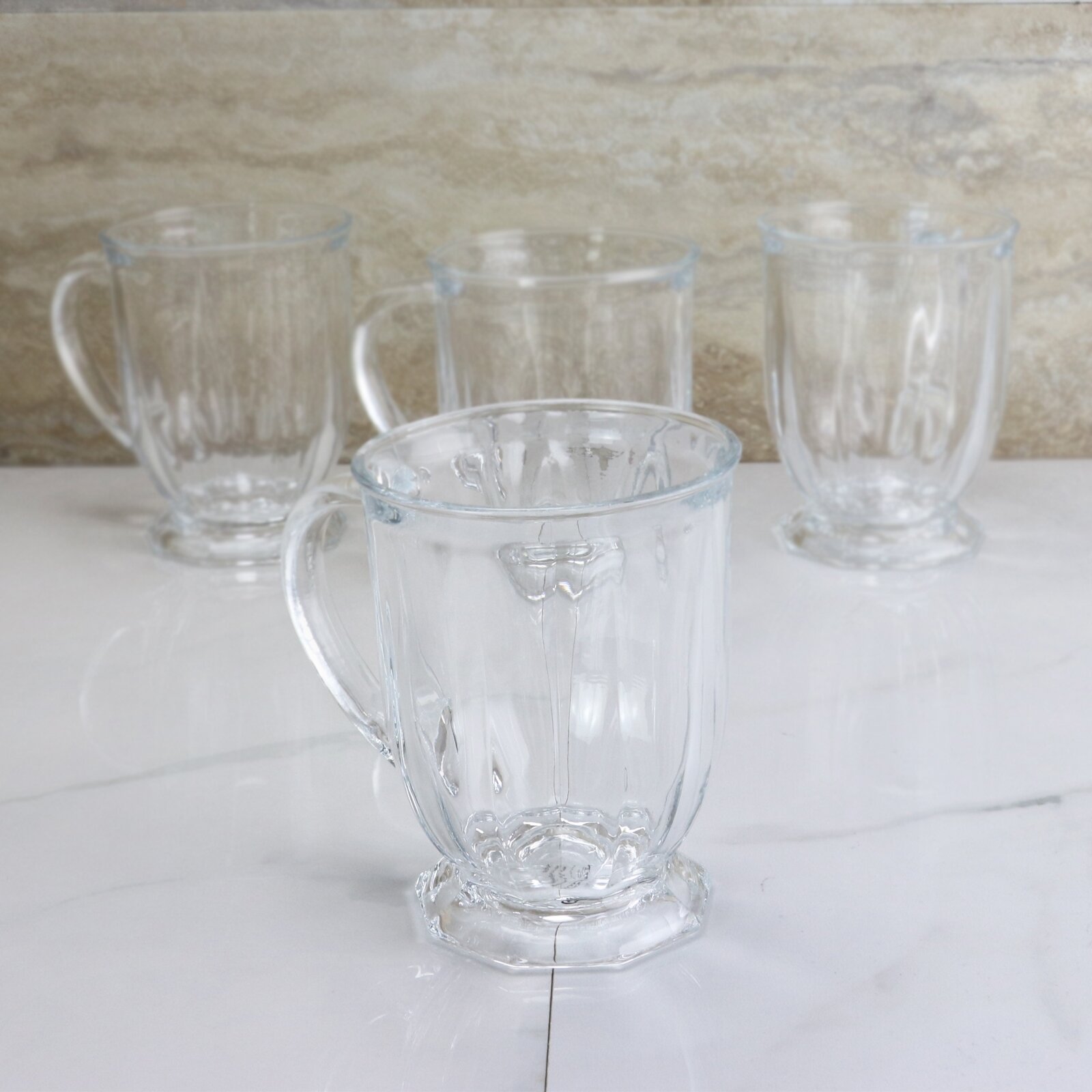 8 oz clear glass coffee mugs