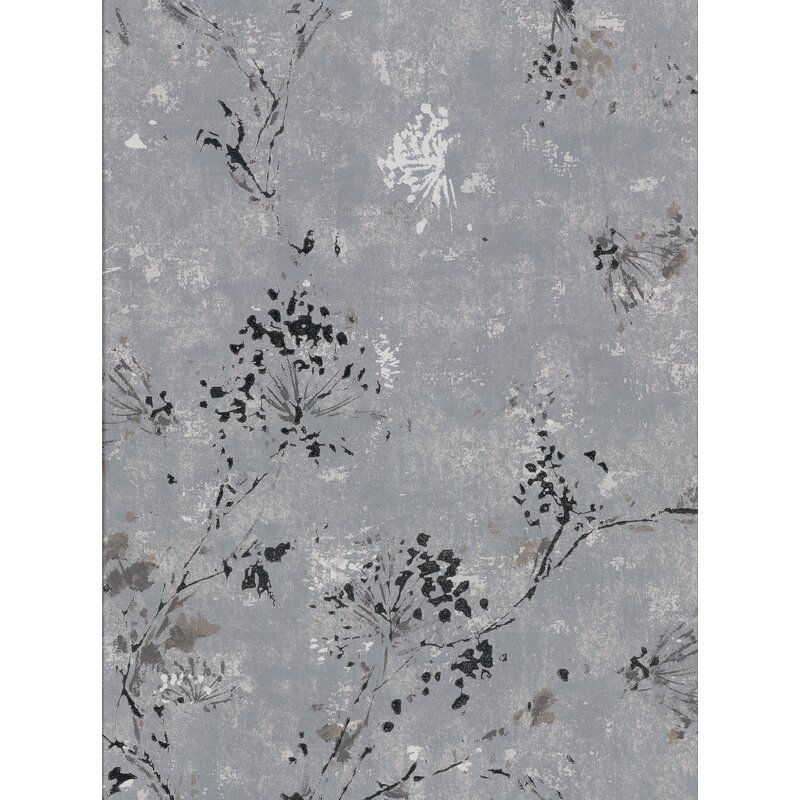 ebern designs misty grey distressed dandelion wallpaper wayfair misty grey distressed dandelion wallpaper