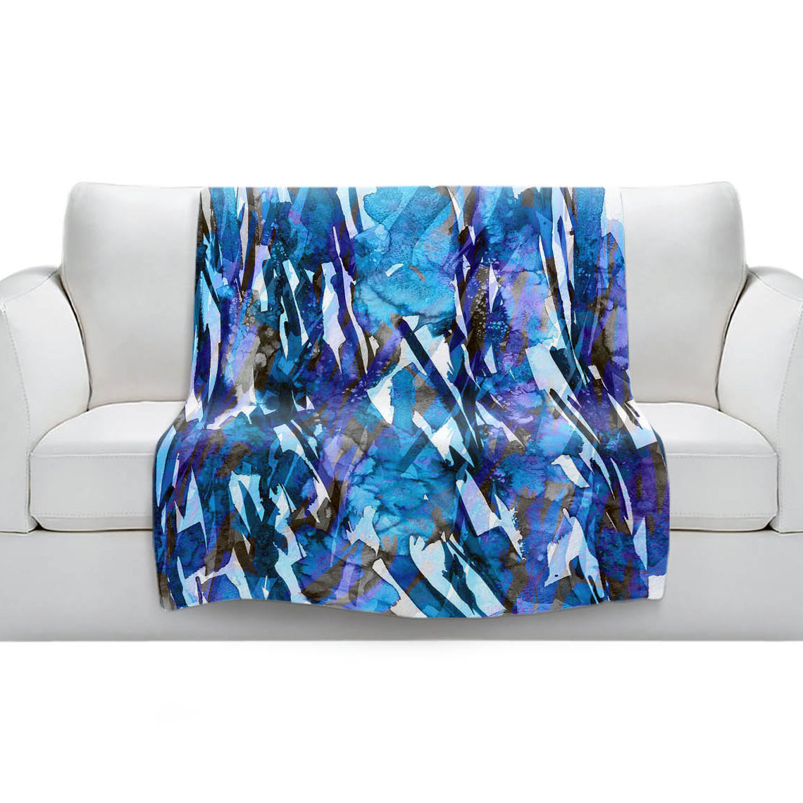 East Urban Home Frosty Bouquet Blue Blanket Wayfair